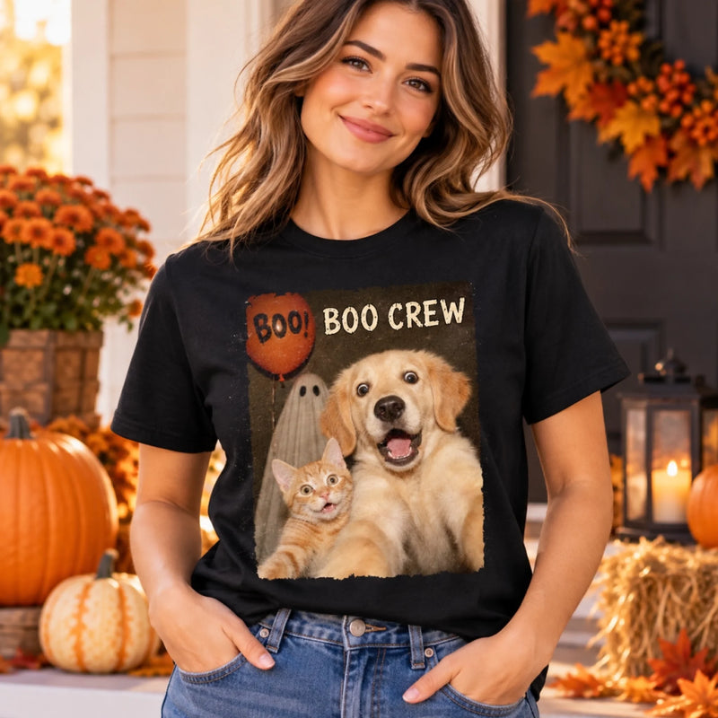 Personalized Photo Comfort T-Shirt - Halloween Gift For Pet Lovers - Too Cute To Spook