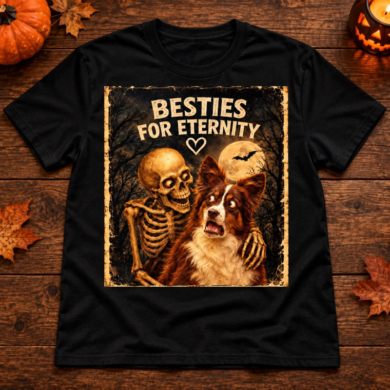 Personalized Photo Comfort T-Shirt - Halloween Gift For Pet Lovers - Besties For Eternity
