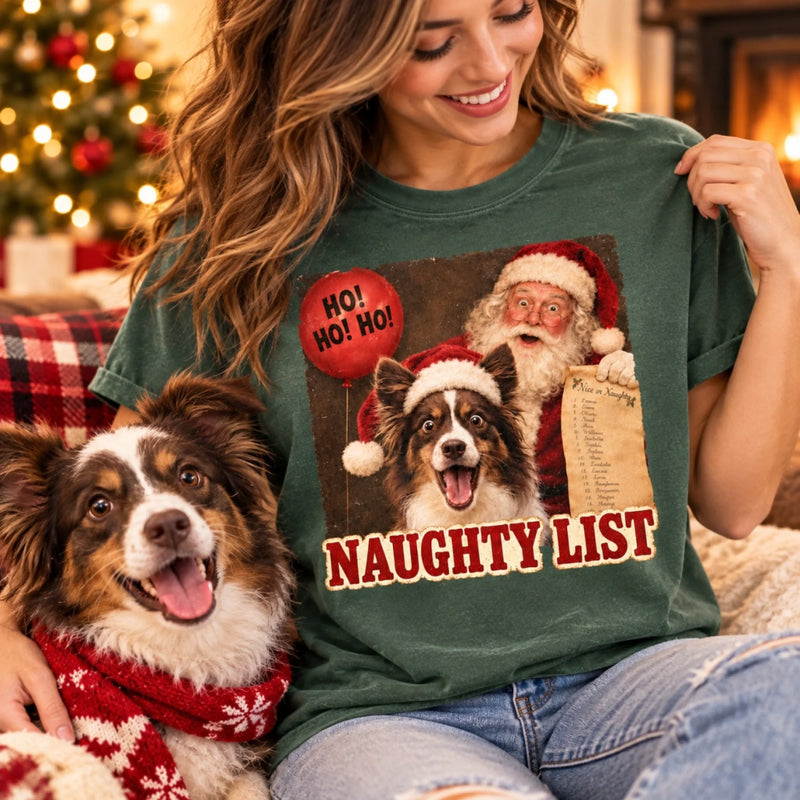 Personalized Photo Comfort T-Shirt - Christmas Gift For Pet Lovers - Caught By Santa