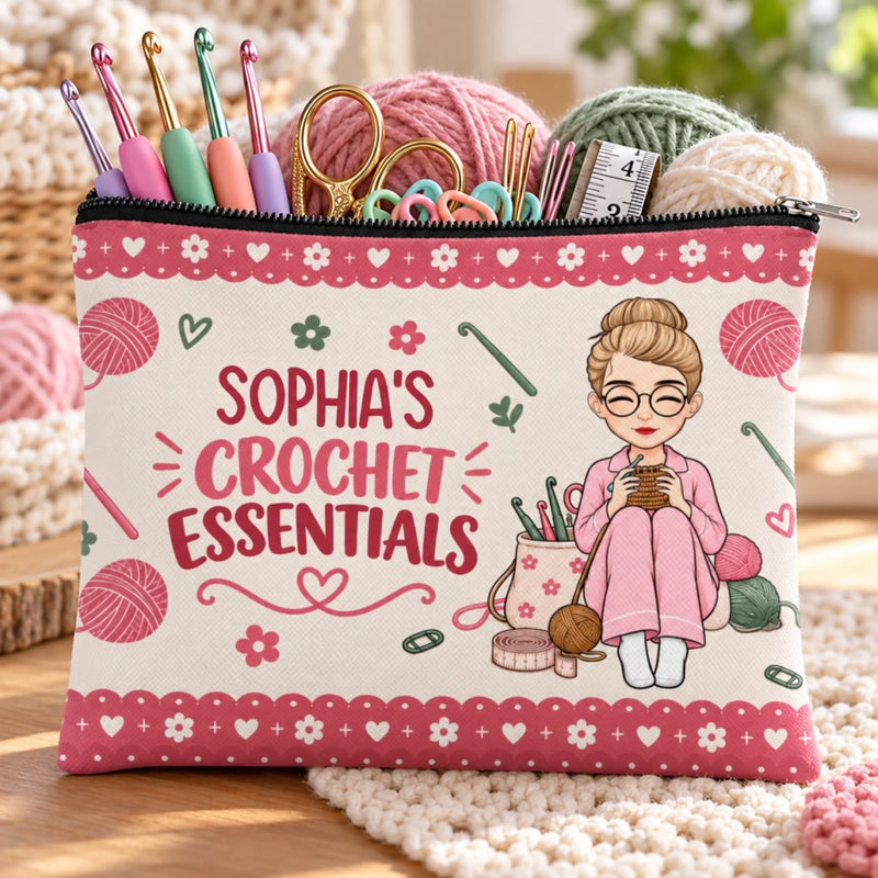 Personalized Cosmetic, Storage Bag – Gift For Crocheters, Craft Lovers - All My Crochet Things