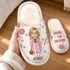 Personalized Flat Scuff Slippers - Crochet, Knitting Gift For Craft Lovers - Shhh I'm Crocheting