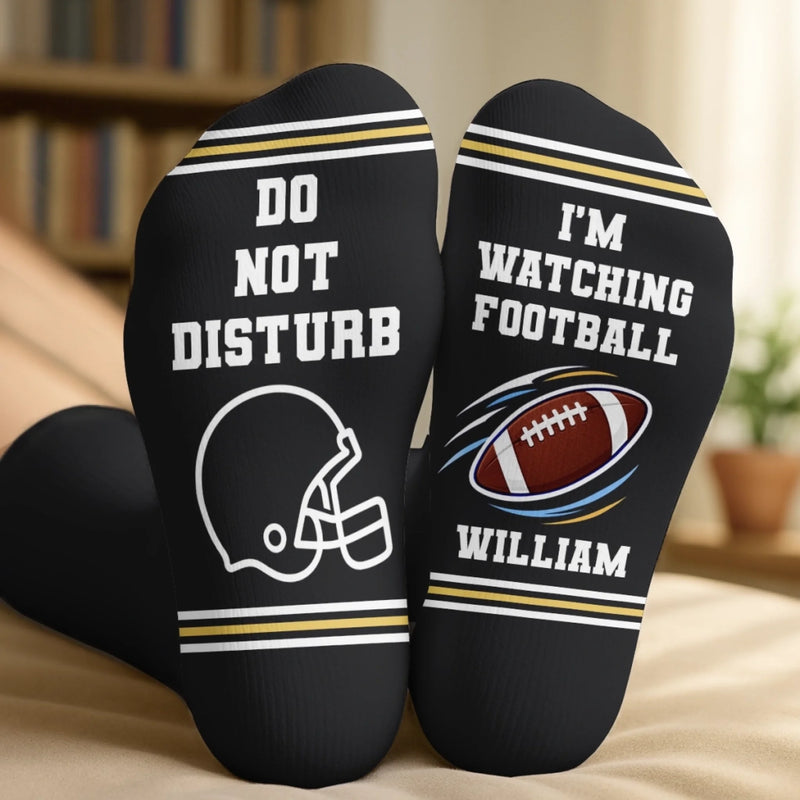 Personalized Crew Socks - Gift For Football Lovers, Sport Lovers - Sport Is My Therapy