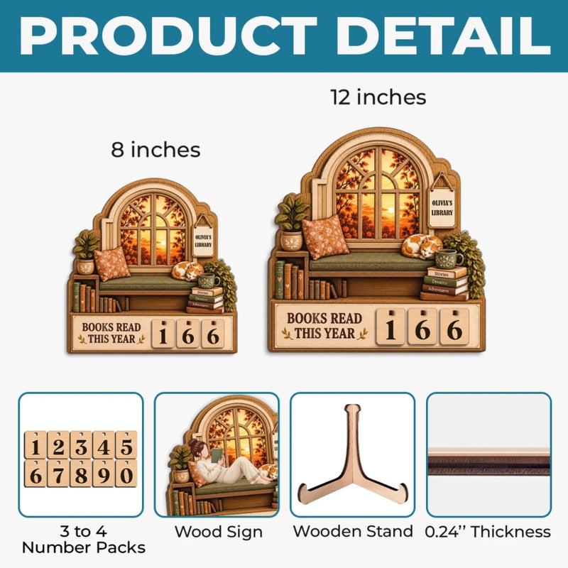 Personalized Wooden Tracker Sign – Gift For Book Lovers – Stories Warm The Soul