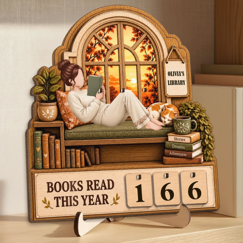 Personalized Wooden Tracker Sign – Gift For Book Lovers – Stories Warm The Soul
