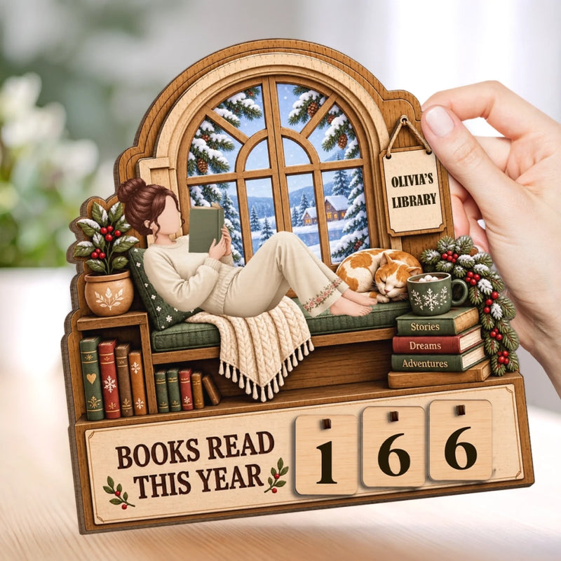 Personalized Wooden Tracker Sign – Gift For Book Lovers – Stories Warm The Soul