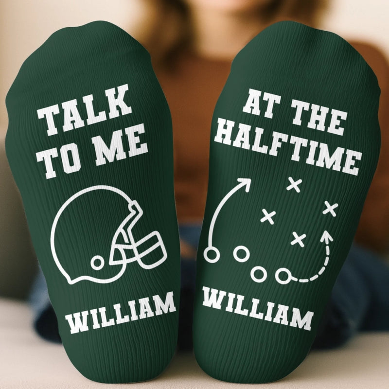 Personalized Crew Socks - Gift For Football Lovers, Sport Lovers - Play Hard Stay Humble