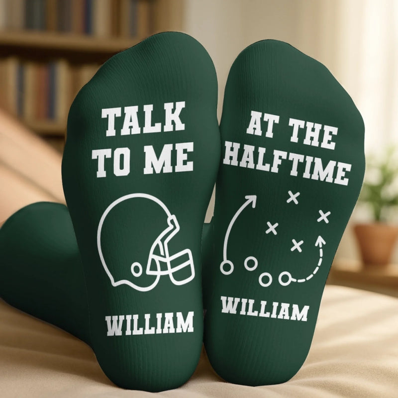 Personalized Crew Socks - Gift For Football Lovers, Sport Lovers - Play Hard Stay Humble