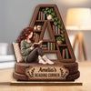 Personalized 2-Layered Wooden Plaque - Gift For Book Lovers - A Quiet Place To Read