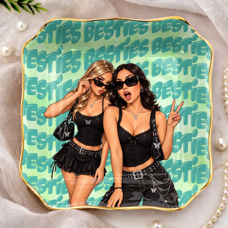 Personalized Photo Jewelry Dish - Birthday Gift For Sister, Bestie, Best Friend - We Make Slay Look Easy
