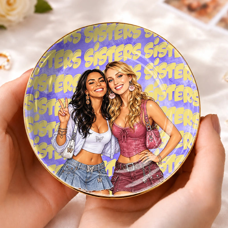 Personalized Photo Jewelry Dish - Birthday Gift For Sister, Bestie, Best Friend - We Make Slay Look Easy