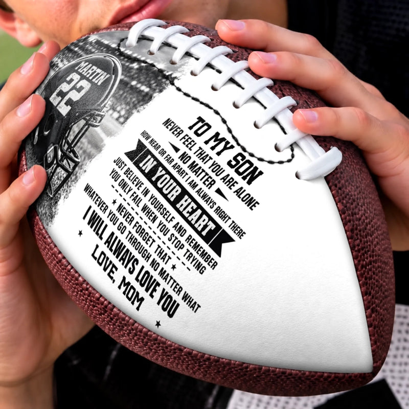 Personalized Leather Football - Gift For Son, Grandson, America Football Lovers - Stronger Than You Think
