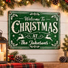 Personalized Home Decor Metal Sign - Christmas Gift for Housewarming, Family - Christmas Belongs Here