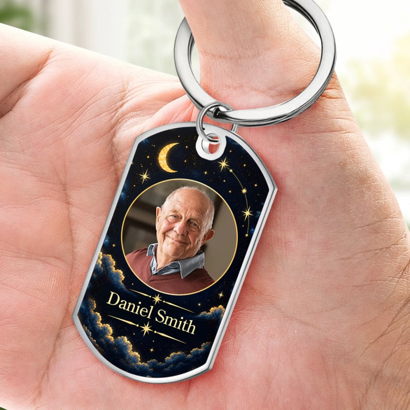 Personalized Photo Keychain - Sympathy Gift For Family - Love Remains After Goodbye