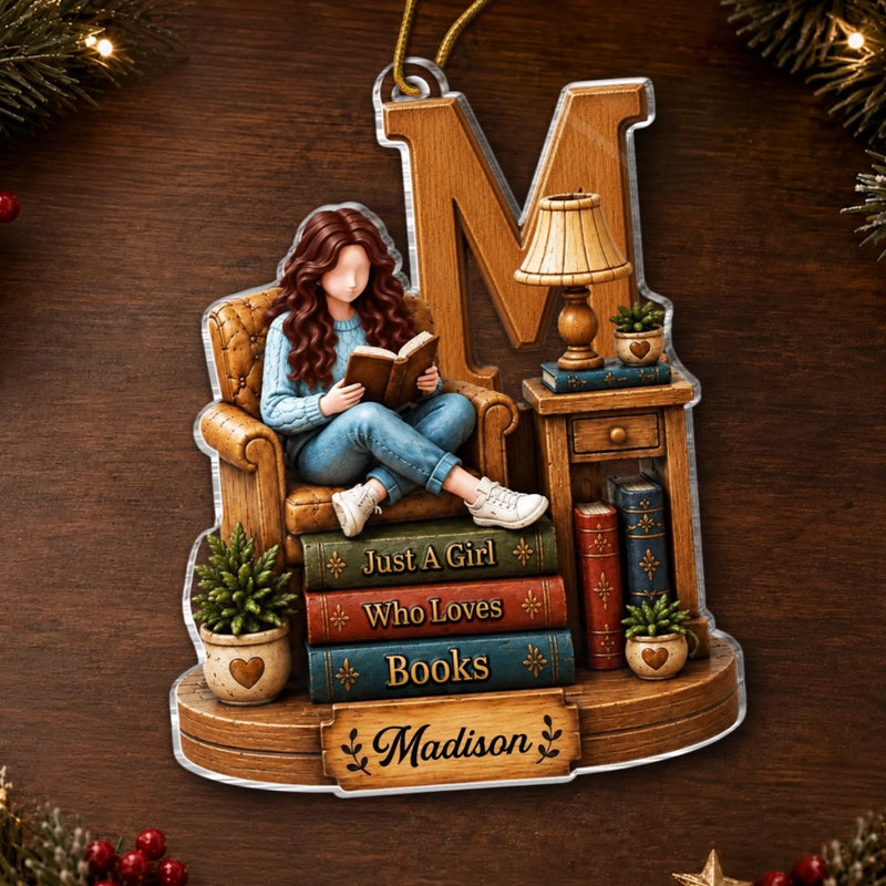 Personalized Acrylic Ornament - Christmas Gift For Book Lovers - Lost In A World Of Books