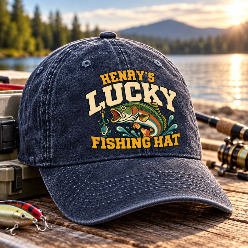 Personalized Washed Baseball Cap - Gift For Fishing Lovers – Born to Fish Lucky