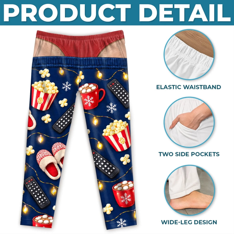 Personalized Pajama Pants - Christmas, Funny Gift For Men, Husband, Dad - Santa’s Off Duty Tonight