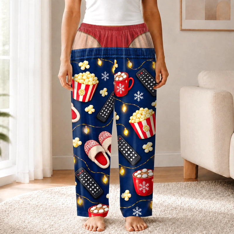 Personalized Pajama Pants - Christmas, Funny Gift For Men, Husband, Dad - Santa’s Off Duty Tonight