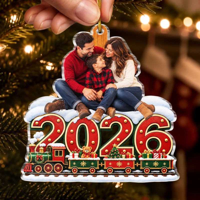 Personalized Photo Acrylic Ornament - Christmas Gift For Family - Our Journey Our Memories