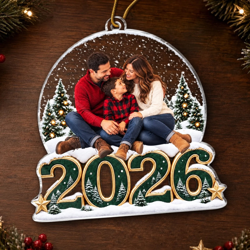 Personalized Photo Acrylic Ornament - Christmas Gift For Family - Cozy Moments With Loved Ones