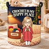Personalized Laundry Basket - Crochet, Knitting Gift For Craft Lovers - My Happy Place