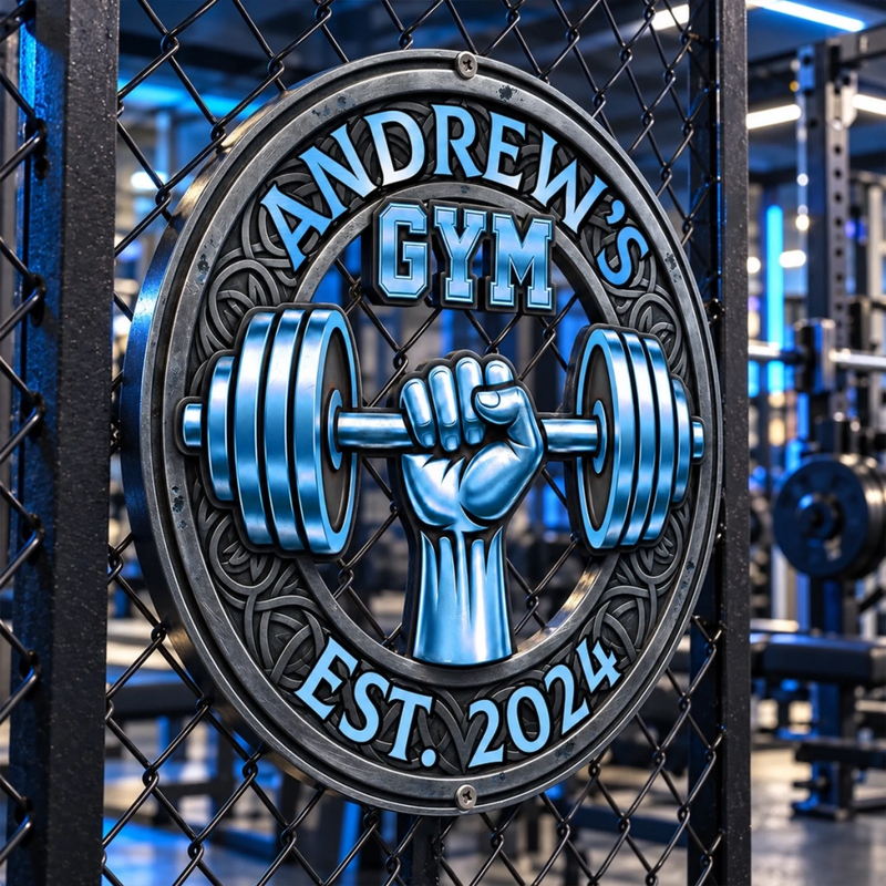 Personalized Shaped Metal Sign - Gift For Gym Lovers - Welcome To My Fitness Zone