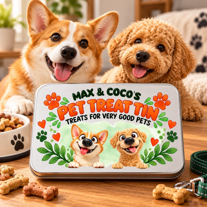 Personalized Metal Tin - Gift For Pet Lovers - Pet Treat Tin