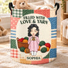 Personalized Laundry Basket - Crochet, Knitting Gift For Craft Lovers - Filled With Love, Yarn