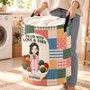 Personalized Laundry Basket - Crochet, Knitting Gift For Craft Lovers - Filled With Love, Yarn
