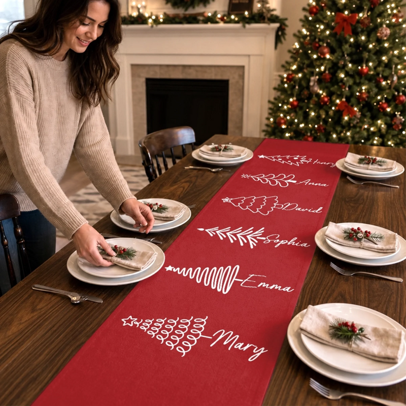Personalized Table Runner – Christmas Gift For Family – Happy Holiday