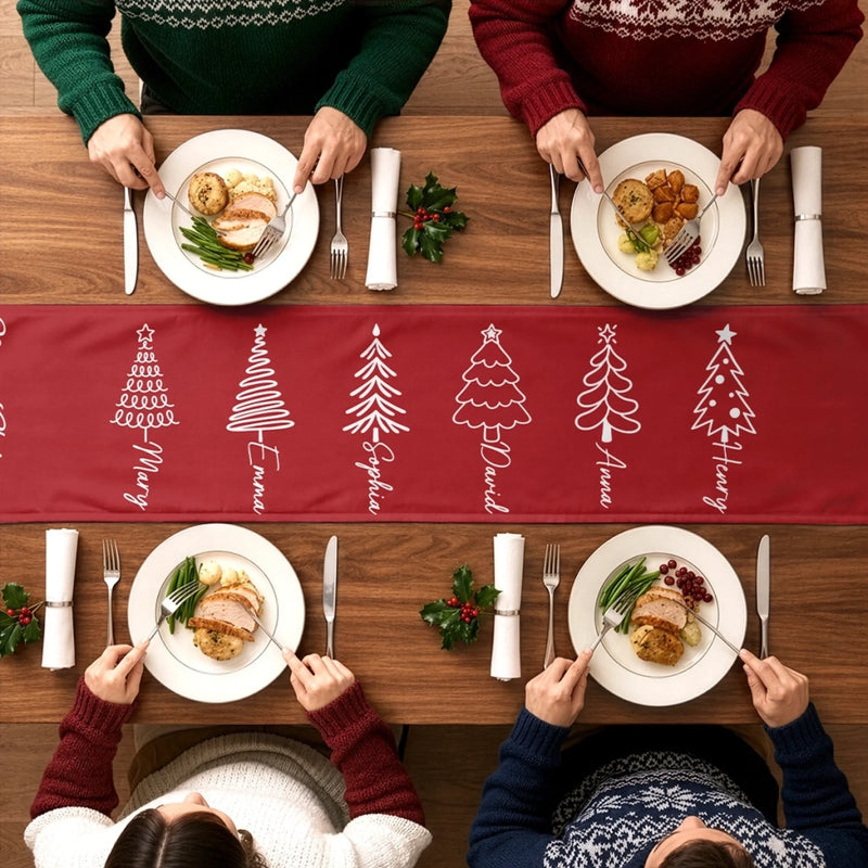 Personalized Table Runner – Christmas Gift For Family – Happy Holiday