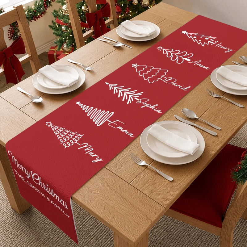 Personalized Table Runner – Christmas Gift For Family – Happy Holiday