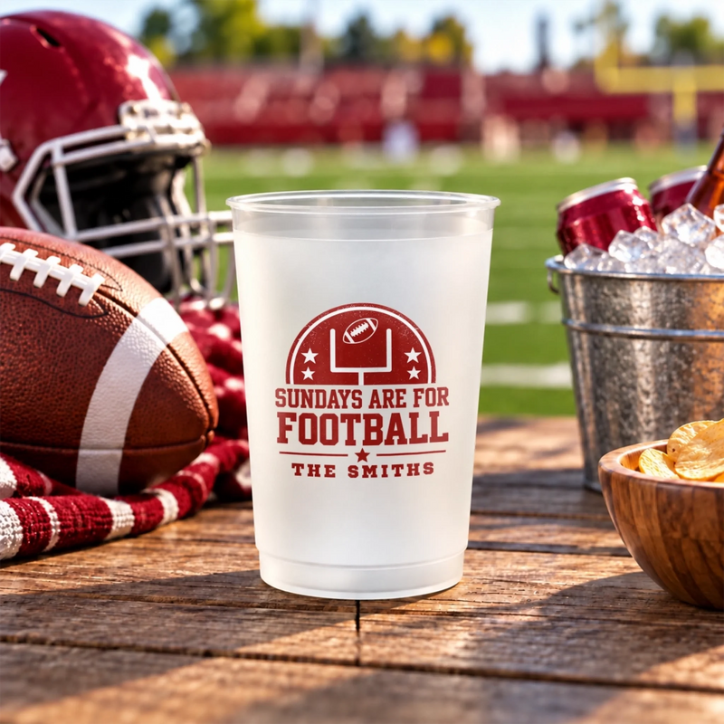 Personalized Party Cups - Gift For Football Lovers, Sport Lovers - Sundays Are For Game Day