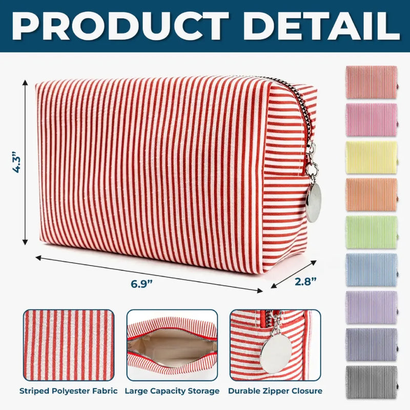 Personalized Photo Seersucker Makeup Bag - Birthday Gift For Pet Lovers - Fur On Everything