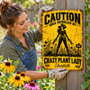 Personalized Home Decor Metal Sign – Gift For Garden Lovers, Plant Lovers – Crazy Plant Lady