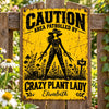 Personalized Home Decor Metal Sign – Gift For Garden Lovers, Plant Lovers – Crazy Plant Lady