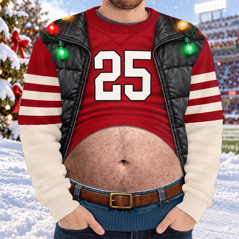 Personalized Ugly Sweatshirt - Christmas, Funny  Gift For Men, Sport Lovers - Shining Bright All Season Long