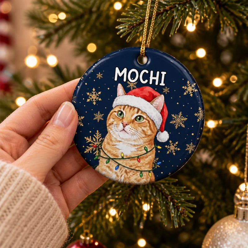 Personalized Ceramic Ornament – Christmas Gift For Pet Lovers – All Is Bright, All Is Furry