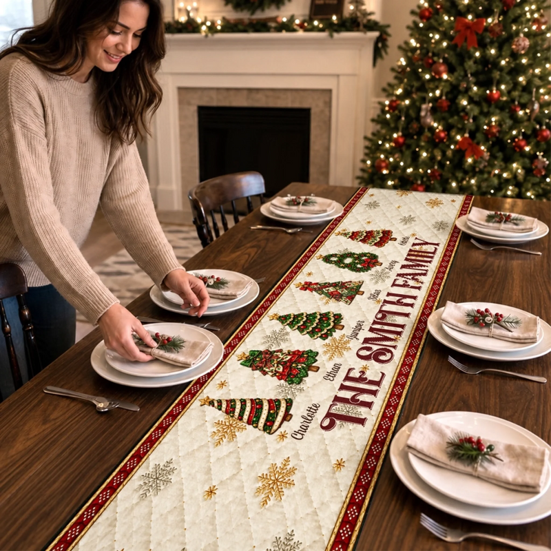 Personalized Table Runner – Christmas Gift For Family – A Table Full Of Christmas Joy