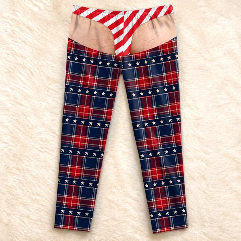 Personalized Pajama Pants - Christmas, Funny Gift For Men, Husband, Dad - Stars Stripes Shenanigans