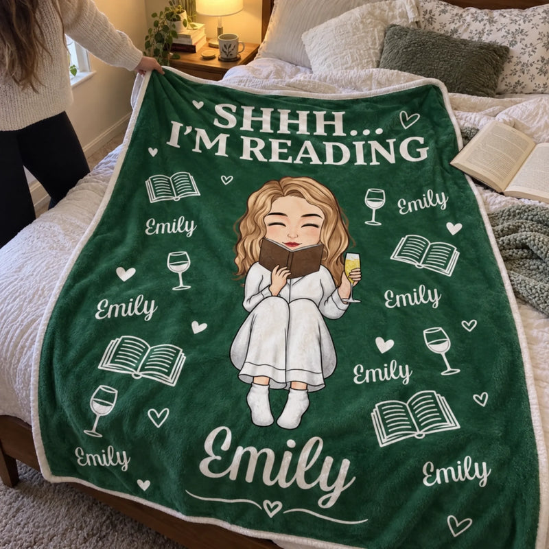 Personalized Blanket - Gift For Book Lovers - Reading Was The Plan