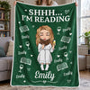Personalized Blanket - Gift For Book Lovers - Reading Was The Plan