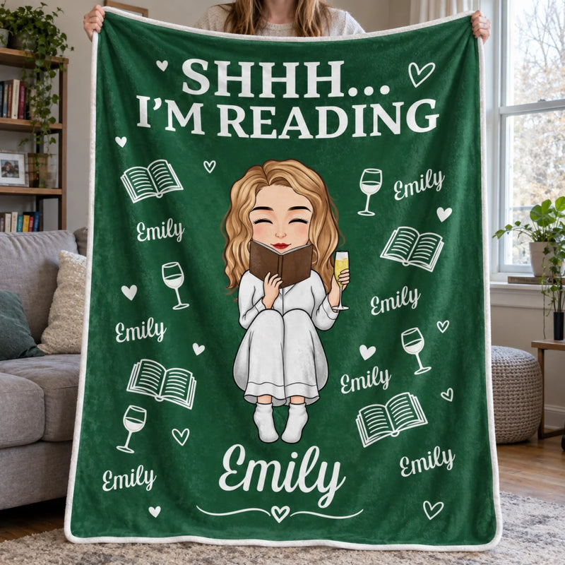 Personalized Blanket - Gift For Book Lovers - Reading Was The Plan