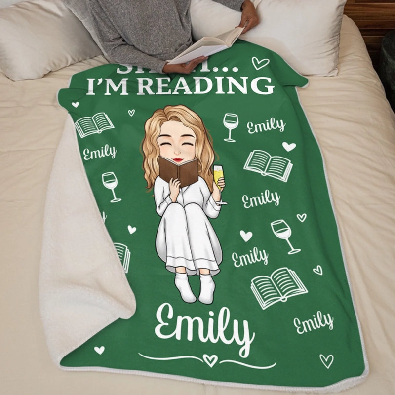 Personalized Blanket - Gift For Book Lovers - Reading Was The Plan