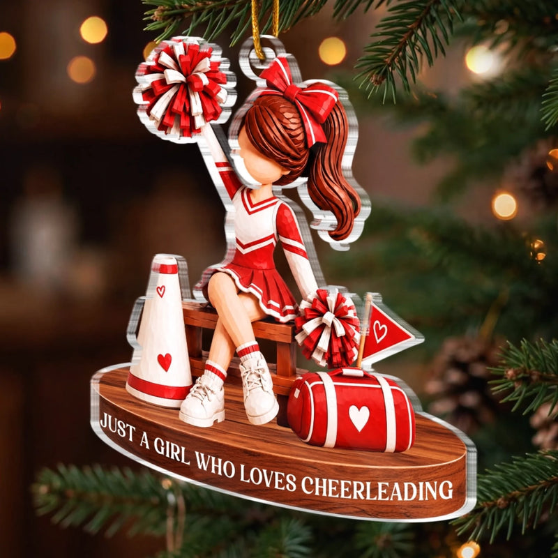 Personalized Acrylic Ornament - Christmas Gift For Cheerleader - Just A Girl Who Loves To Cheer