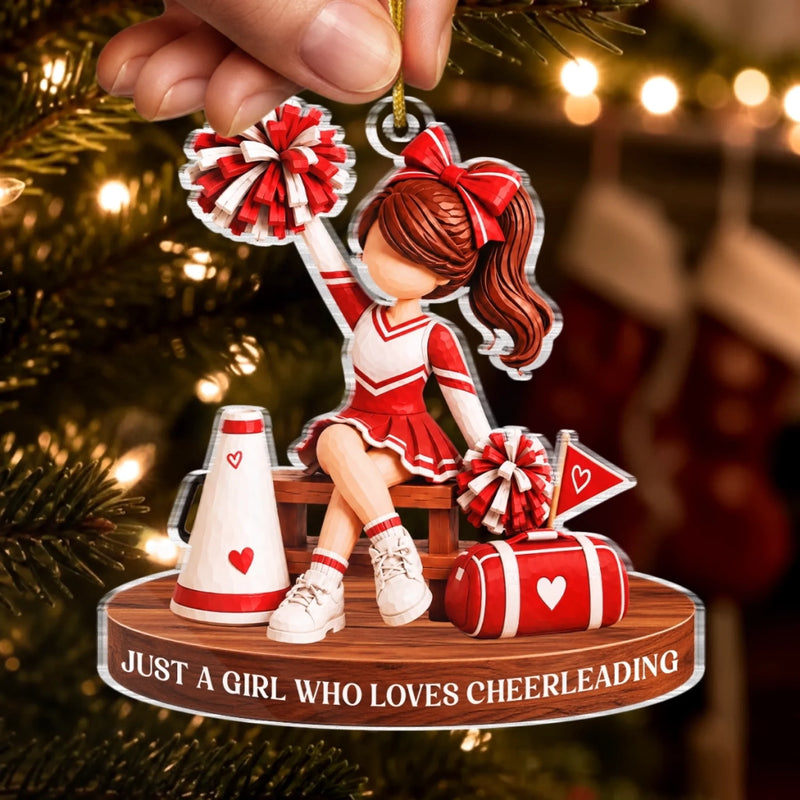 Personalized Acrylic Ornament - Christmas Gift For Cheerleader - Just A Girl Who Loves To Cheer