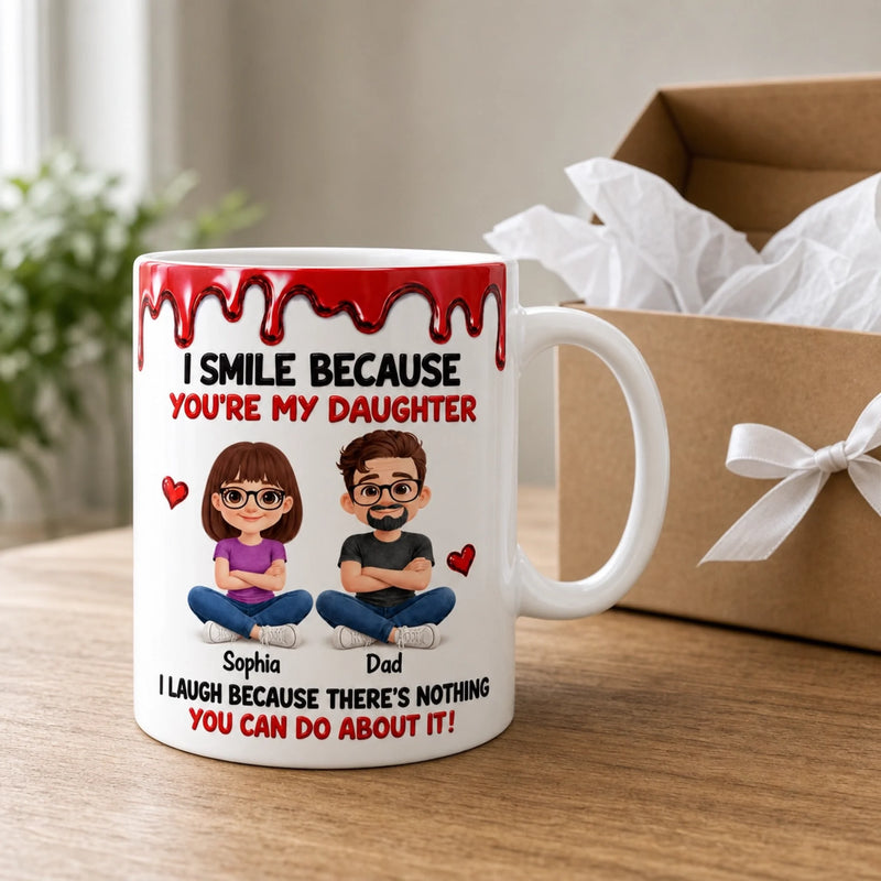 Personalized 3D Inflated Effect Printed Mug – Birthday Gift For Daughter – Smile For Nothing