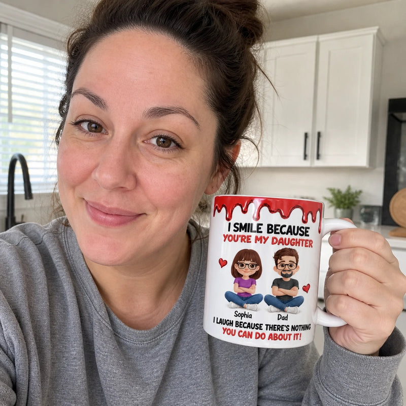 Personalized 3D Inflated Effect Printed Mug – Birthday Gift For Daughter – Smile For Nothing