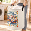 Personalized Laundry Basket - Gift For Quilting Lovers, Sewing Lover - Stitching My Way To Joy