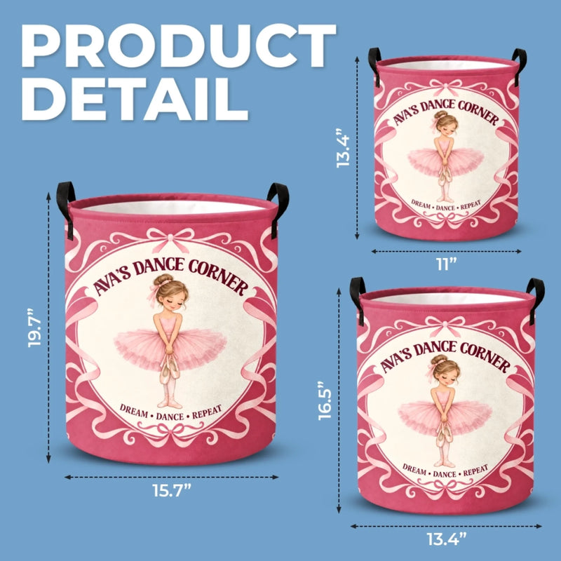 Personalized Laundry Basket - Gift For Ballerina - Twirl Spin Shine