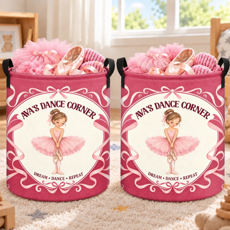 Personalized Laundry Basket - Gift For Ballerina - Twirl Spin Shine